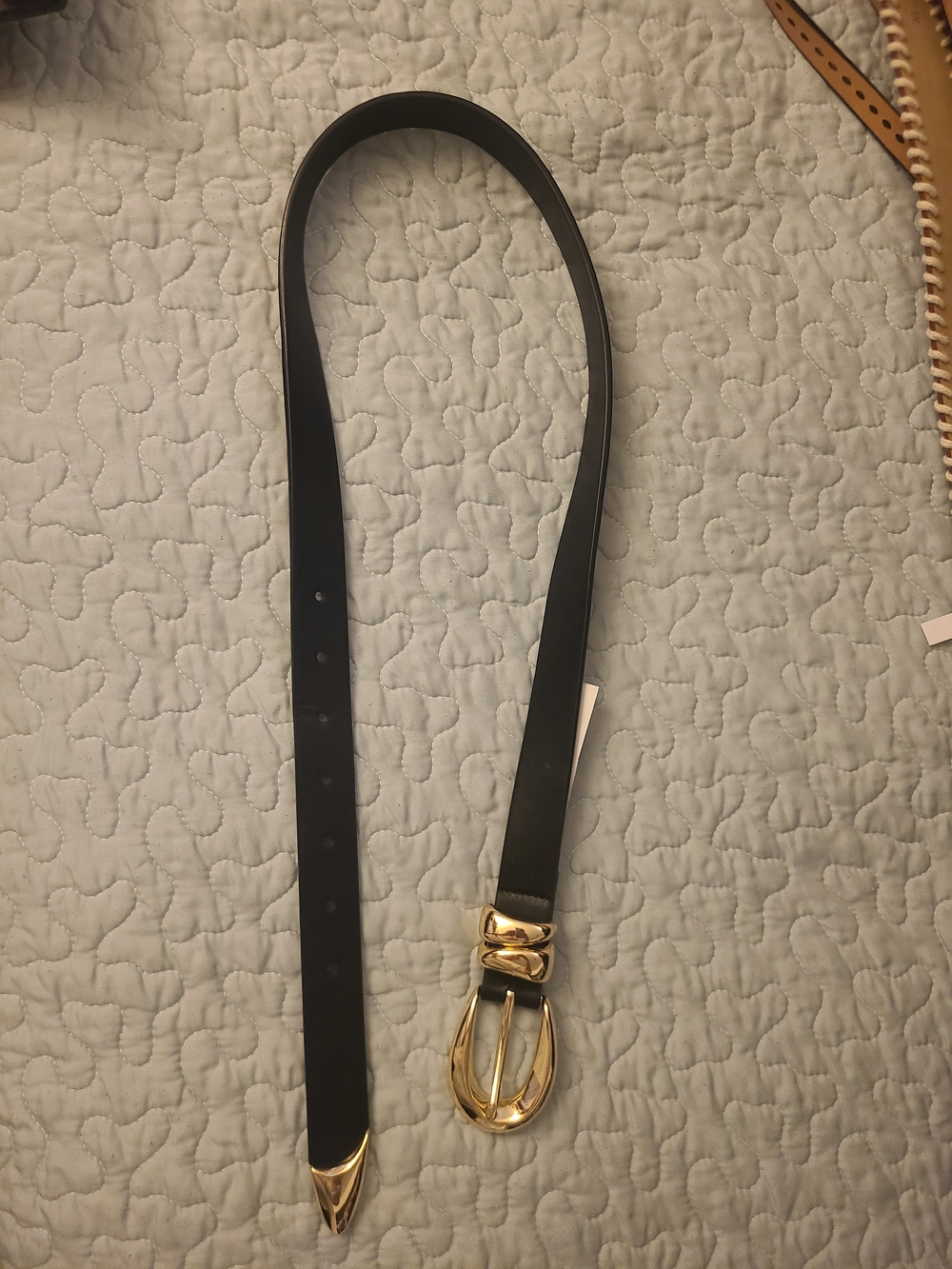 Target Black Belt with Gold Buckle and Tip